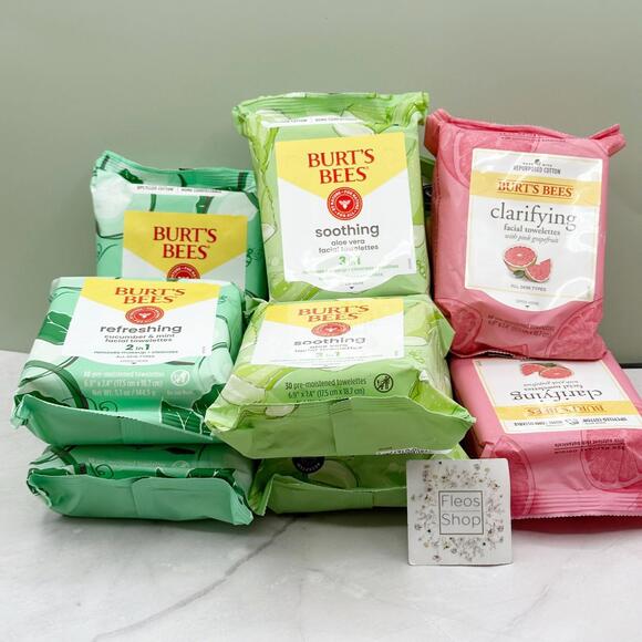 Burt's Bees Facial Wipes Towelettes Assorted Pack 30ct / Bundle 9 Packages - Picture 2 of 5